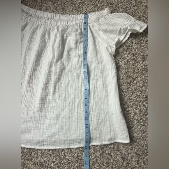 A Diva Women’s White Off the Shoulder Sexy 100% Cotton Top Blouse Size Large - Picture 10 of 11